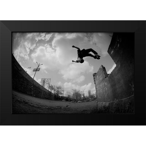 Jumper Black Modern Wood Framed Art Print by Manvelyan, Suren