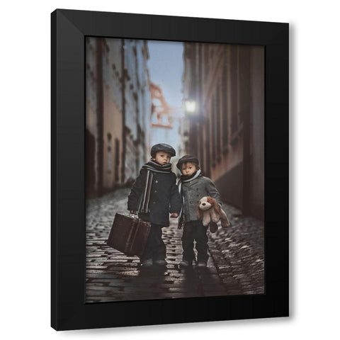 Les Misacrables Black Modern Wood Framed Art Print by Tomsickova, Tatyana