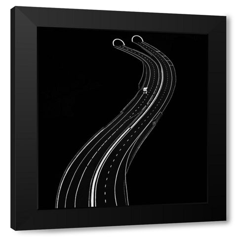 Alone Black Modern Wood Framed Art Print with Double Matting by Krivec, Samanta