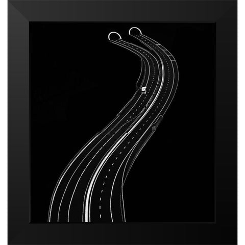 Alone Black Modern Wood Framed Art Print by Krivec, Samanta
