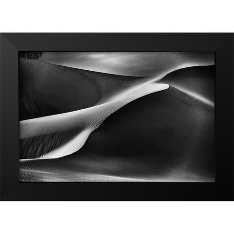 Curvatures Black Modern Wood Framed Art Print by Al Adwan, Rami