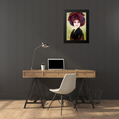 Redhead Black Modern Wood Framed Art Print by Kenp
