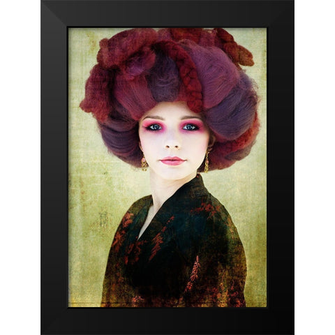 Redhead Black Modern Wood Framed Art Print by Kenp