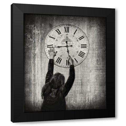 Please Move Faster-I Want To Grow Up !!! Black Modern Wood Framed Art Print by Depaepe, Yvette