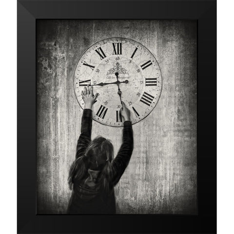 Please Move Faster-I Want To Grow Up !!! Black Modern Wood Framed Art Print by Depaepe, Yvette