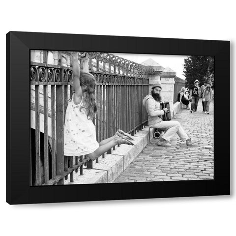 Lah Black Modern Wood Framed Art Print with Double Matting by Licko, Jaro
