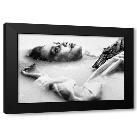 Contemplate Black Modern Wood Framed Art Print with Double Matting by Holloway, Sue