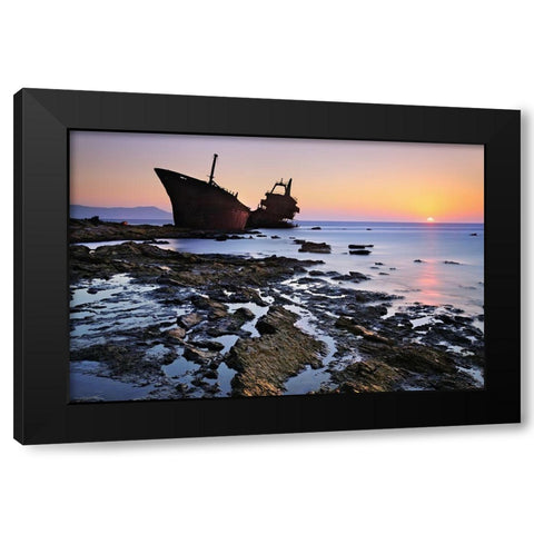 The Last Stand Black Modern Wood Framed Art Print by Kaimaki, Maria