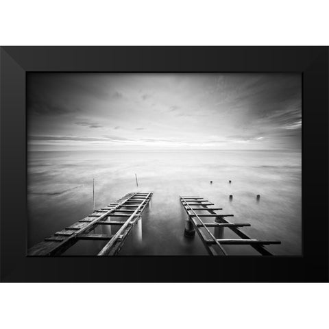 To The Infinity Black Modern Wood Framed Art Print by Coppari, Claudio