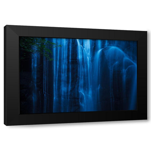 Sycamine Falls Black Modern Wood Framed Art Print with Double Matting by Fujii, Tsuneya