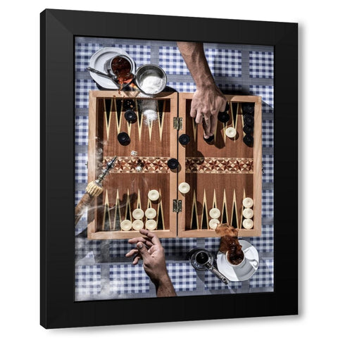 The Game Black Modern Wood Framed Art Print by Aboukelela, Karim