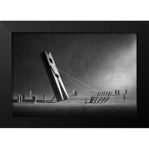 To Erect A Monument Black Modern Wood Framed Art Print by Ivanova, Victoria