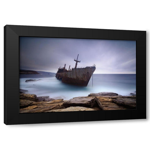 Semiramis Black Modern Wood Framed Art Print by Kaimaki, Maria