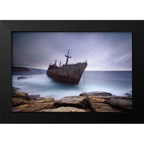 Semiramis Black Modern Wood Framed Art Print by Kaimaki, Maria