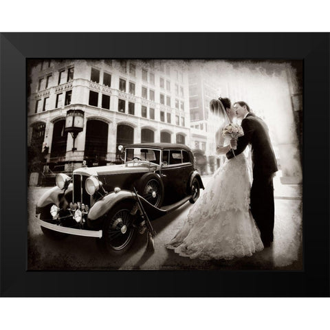Gangster Wedding Black Modern Wood Framed Art Print by Laudin, Dmitry