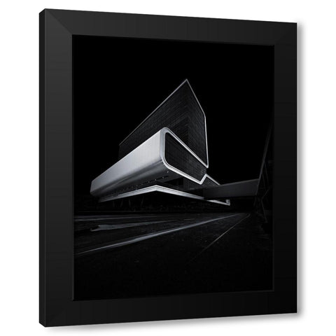 Speeding Through Darkness Black Modern Wood Framed Art Print by Van Den, Mathijs