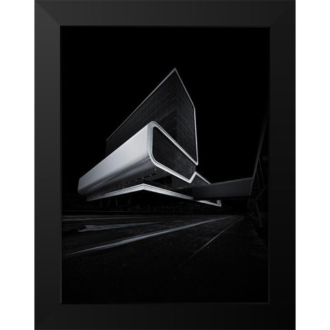 Speeding Through Darkness Black Modern Wood Framed Art Print by Van Den, Mathijs