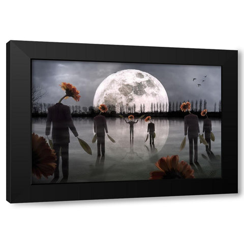 The Mysterious Cult Black Modern Wood Framed Art Print by Kiciak, Christophe