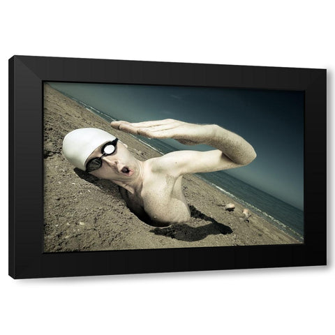 Unstoppable Black Modern Wood Framed Art Print by Kiciak, Christophe