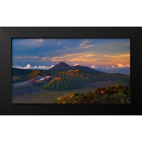 Volcano Dawn Black Modern Wood Framed Art Print by Wrobel, Karsten