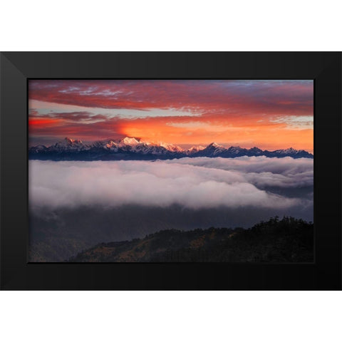 The Mountain Gods Black Modern Wood Framed Art Print by Wrobel, Karsten