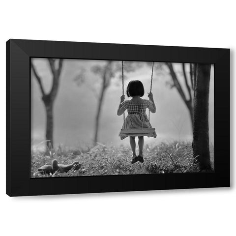 Just (You And) Me Black Modern Wood Framed Art Print with Double Matting by Sitanggang, Raymond