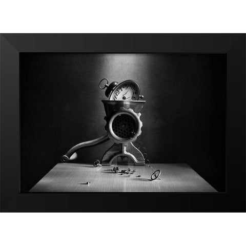 The End Of Time Black Modern Wood Framed Art Print by Ivanova, Victoria