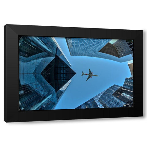 Fly Over Black Modern Wood Framed Art Print by Pelissier, Marc
