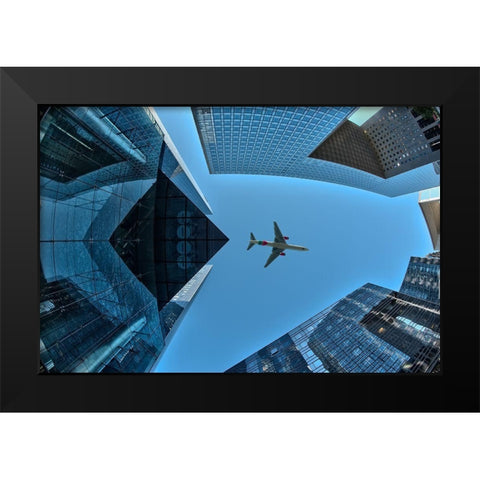 Fly Over Black Modern Wood Framed Art Print by Pelissier, Marc