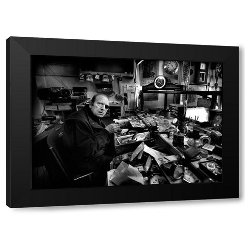 Watchmaker - Mr. Domenico. Black Modern Wood Framed Art Print with Double Matting by Grambone, Antonio