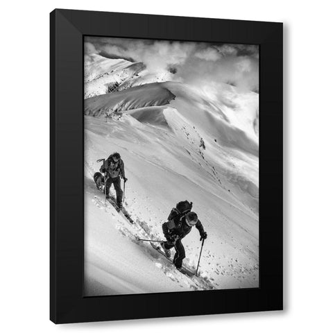 Ski Mountaineering . . Black Modern Wood Framed Art Print with Double Matting by Rumansky, Matej
