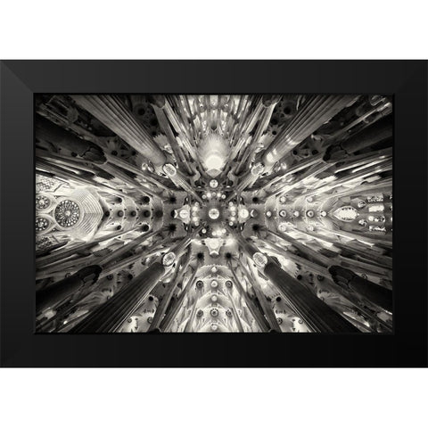 Artificial Forest - Sagrada Familia Black Modern Wood Framed Art Print by Bonnin Sebastia, Antonio