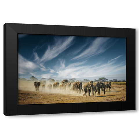 A Very Long Thinking Black Modern Wood Framed Art Print with Double Matting by Guillemot, Mathilde