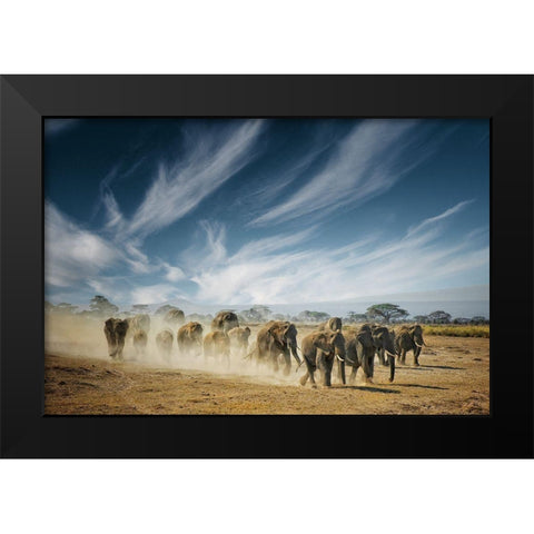 A Very Long Thinking Black Modern Wood Framed Art Print by Guillemot, Mathilde