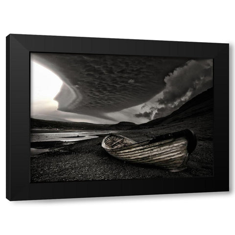 Murky Black Modern Wood Framed Art Print by H. Ingibergsson, Torsteinn