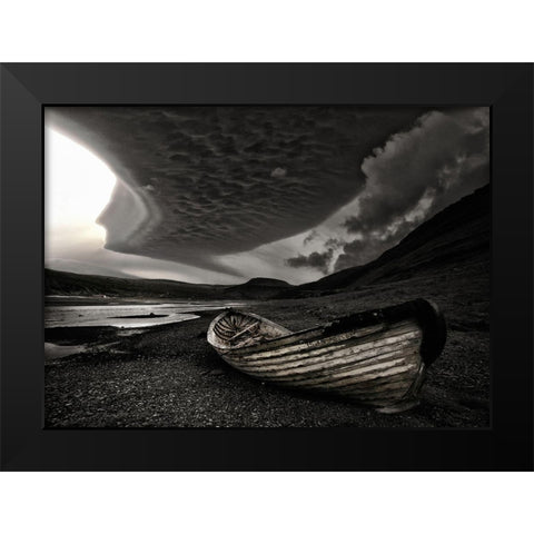 Murky Black Modern Wood Framed Art Print by H. Ingibergsson, Torsteinn