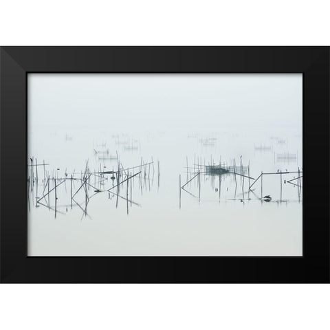 Inba Black Modern Wood Framed Art Print by Tomihisa, Kouji