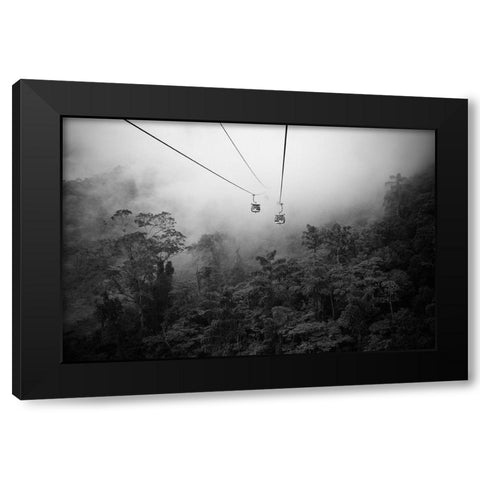 Heaven Ways Black Modern Wood Framed Art Print with Double Matting by Kuo, Cuandi