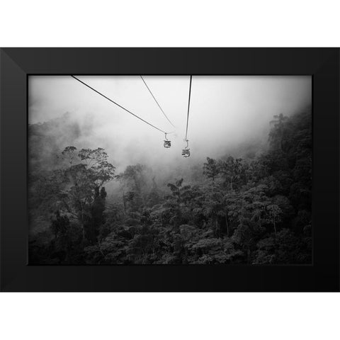 Heaven Ways Black Modern Wood Framed Art Print by Kuo, Cuandi