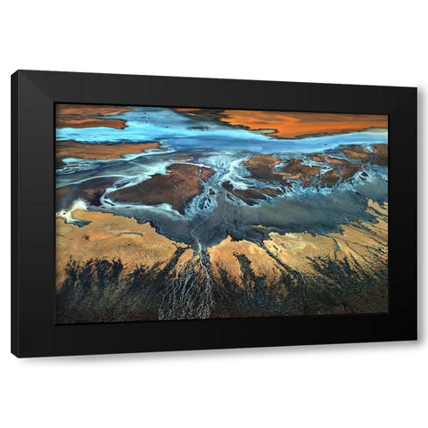 California Aerial - The Desert From Above Black Modern Wood Framed Art Print with Double Matting by Ghirardini, Tanja