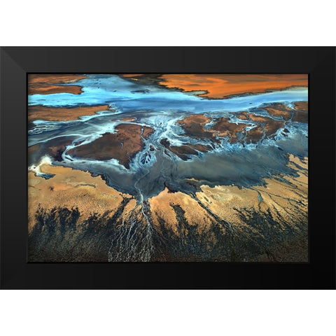 California Aerial - The Desert From Above Black Modern Wood Framed Art Print by Ghirardini, Tanja