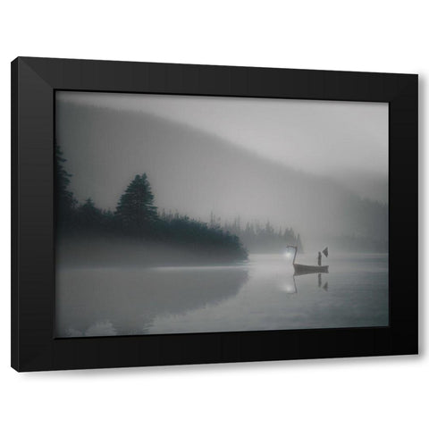 The Pilgrim Mists Black Modern Wood Framed Art Print with Double Matting by David Senechal Photographie