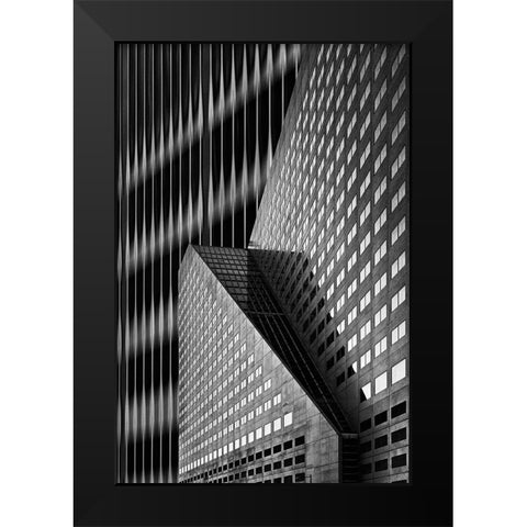 Patches Of Light Black Modern Wood Framed Art Print by Van den, Jef