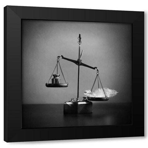 What Weights Less? Black Modern Wood Framed Art Print with Double Matting by Ivanova, Victoria
