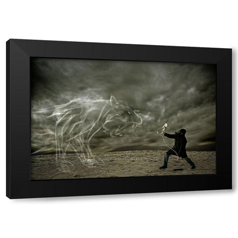 Soft Weapon Black Modern Wood Framed Art Print by Solo, Mister