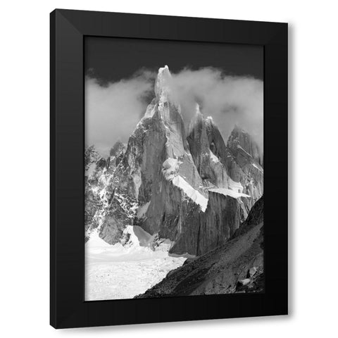 Cerro Torre Black Modern Wood Framed Art Print with Double Matting by Radu Topai, Octavian