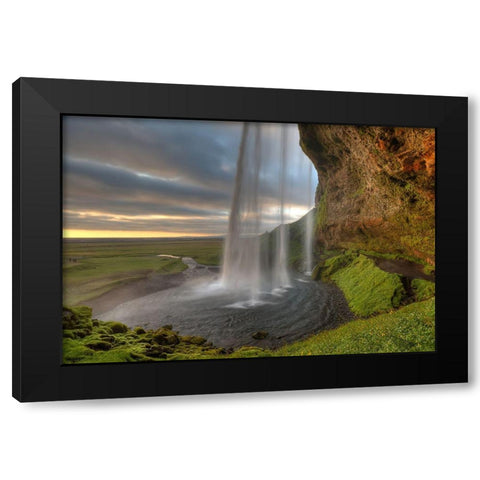 The Curtrain Black Modern Wood Framed Art Print by Eichelberg, Amnon