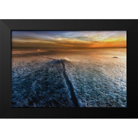 Crack In The World Black Modern Wood Framed Art Print by Krol, Piotr