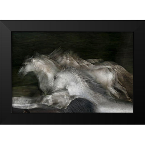 Into The Dark Black Modern Wood Framed Art Print by Malovrh, Milan