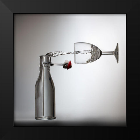 Pouring? Black Modern Wood Framed Art Print by De Kogel, Wieteke